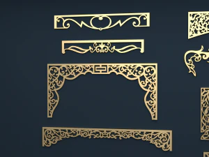 collection of curtain accessories 02 3D Model