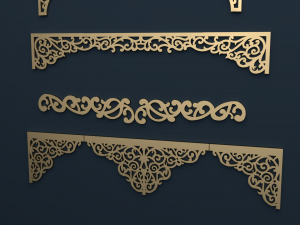 collection of curtain accessories 02 Modello 3D