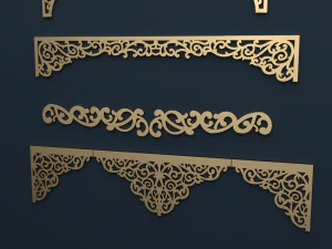 collection of curtain accessories 02 3D Model