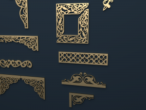 collection of curtain accessories 02 Modello 3D