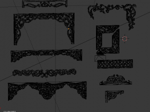 collection of curtain accessories 02 Modello 3D