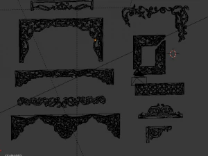 collection of curtain accessories 02 3D Model