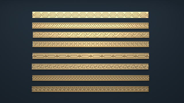 8 decorative onlays collection 3D 模型 .c4d .max .obj .3ds .fbx .stl .blend 