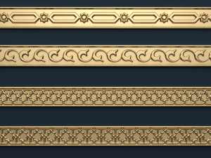 8 decorative onlays collection 3D 模型