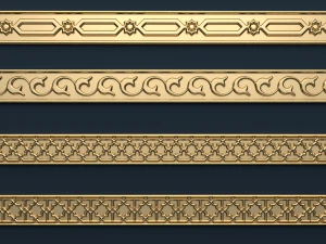 8 decorative onlays collection 3D Model