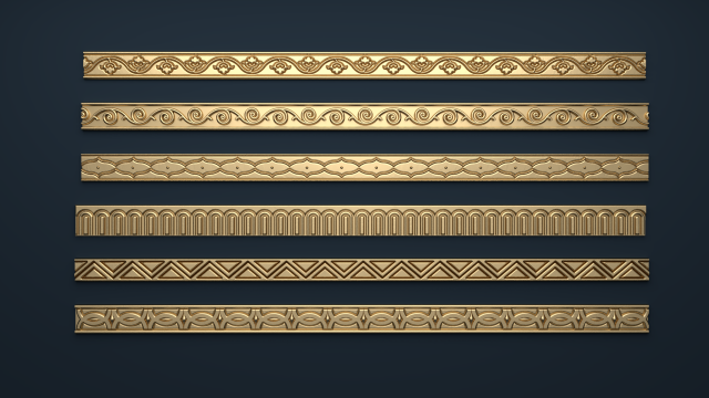 6 decorative onlays collection 3D-Modell .c4d .max .obj .3ds .fbx .stl .blend 