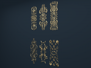 collection carved decor 01 Modello 3D