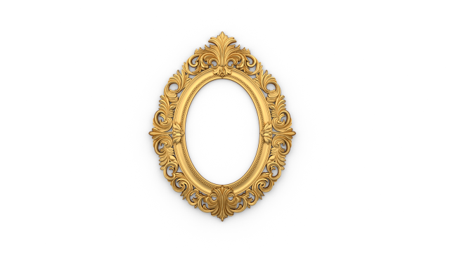 Classic mirror frame 01 3D 프린트 모델 .c4d .max .obj .3ds .fbx .stl .blend 