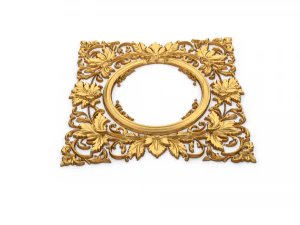 Plaster decorative frame ornament 01 3D Model