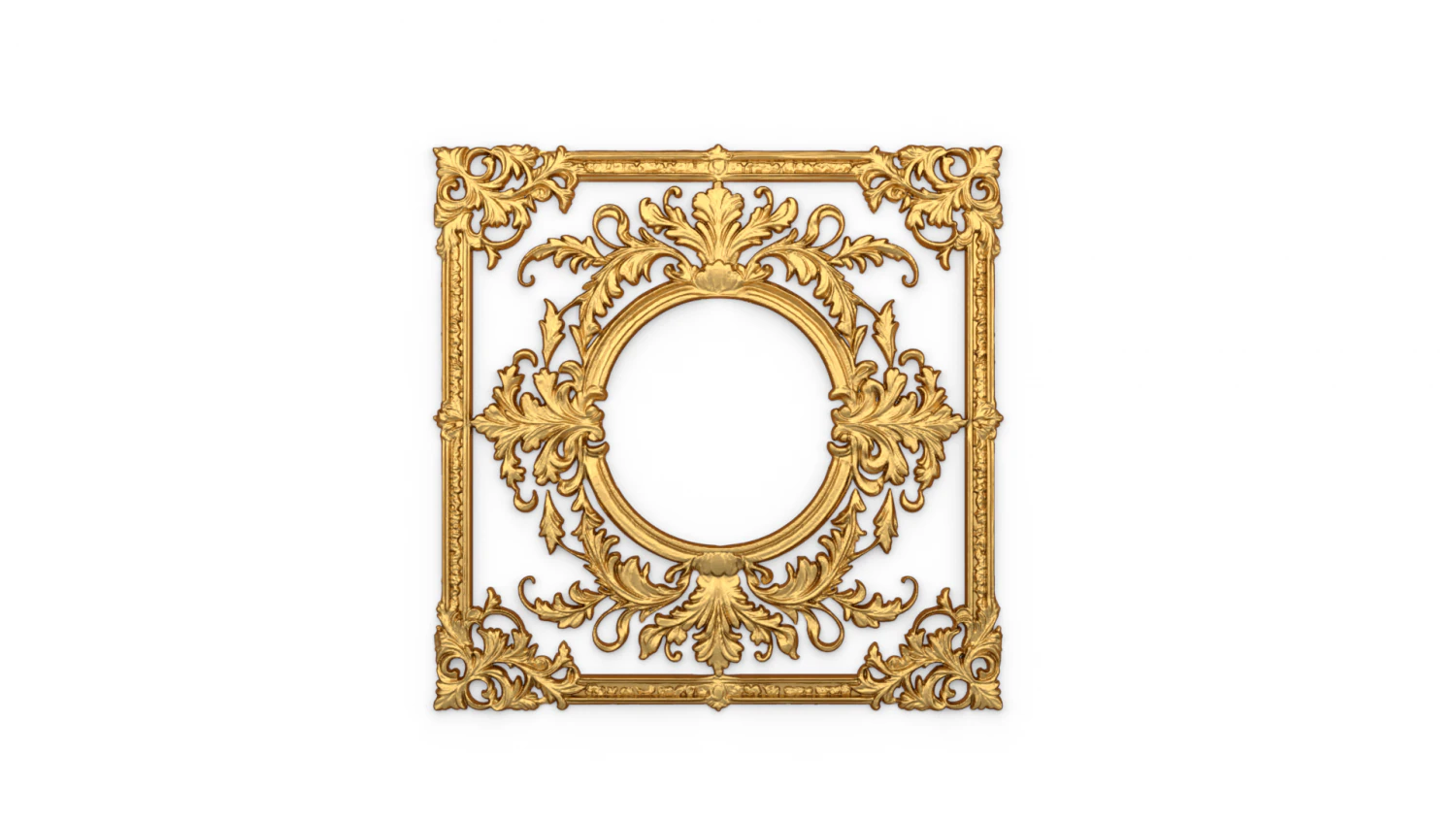 Plaster decorative frame ornament 02 3D Model .c4d .max .obj .3ds .fbx .stl .blend
