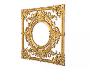 Plaster decorative frame ornament 02 3D Model