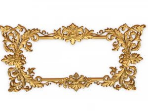 Plaster decorative frame ornament 02 3D Model