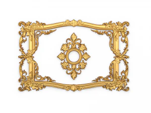 Орнамент декоративной рамки из гипса 03 3D Модель