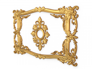 Plaster decorative frame ornament 03 3D Model