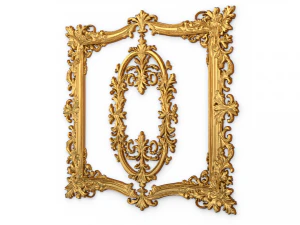 Plaster decorative frame ornament 08 3D Model