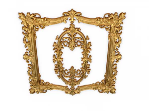 Plaster decorative frame ornament 08 3D Model