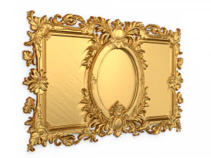 Plaster decorative frame ornament 09 3D Model