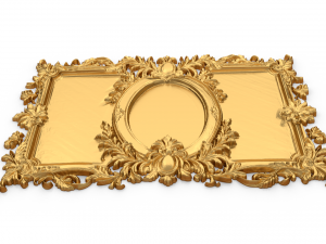 Plaster decorative frame ornament 09 Modèle 3D