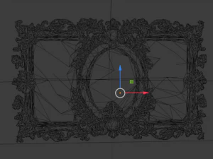 Plaster decorative frame ornament 09 3D Model