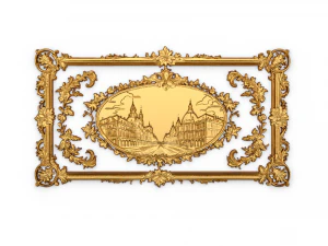 Орнамент декоративной рамки из гипса 10 3D Модель