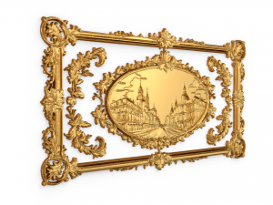 Plaster decorative frame ornament 10 Model 3D