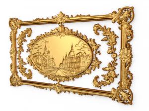 Plaster decorative frame ornament 10 3D Model