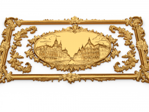 Plaster decorative frame ornament 10 Model 3D