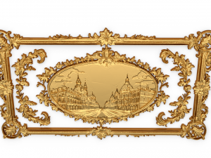 Plaster decorative frame ornament 10 Model 3D