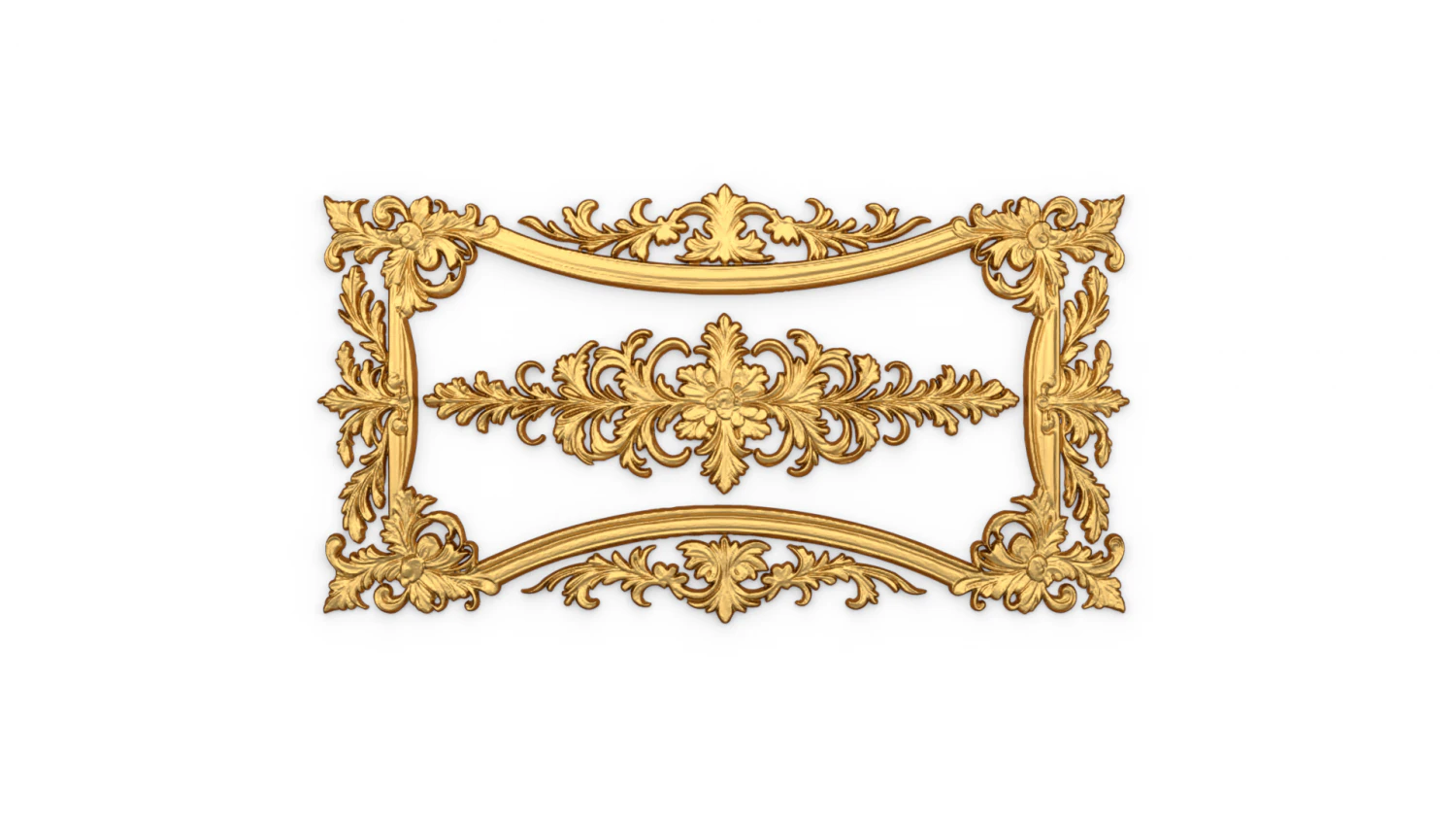 Plaster decorative frame ornament 12 3D Model .c4d .max .obj .3ds .fbx .stl .blend 