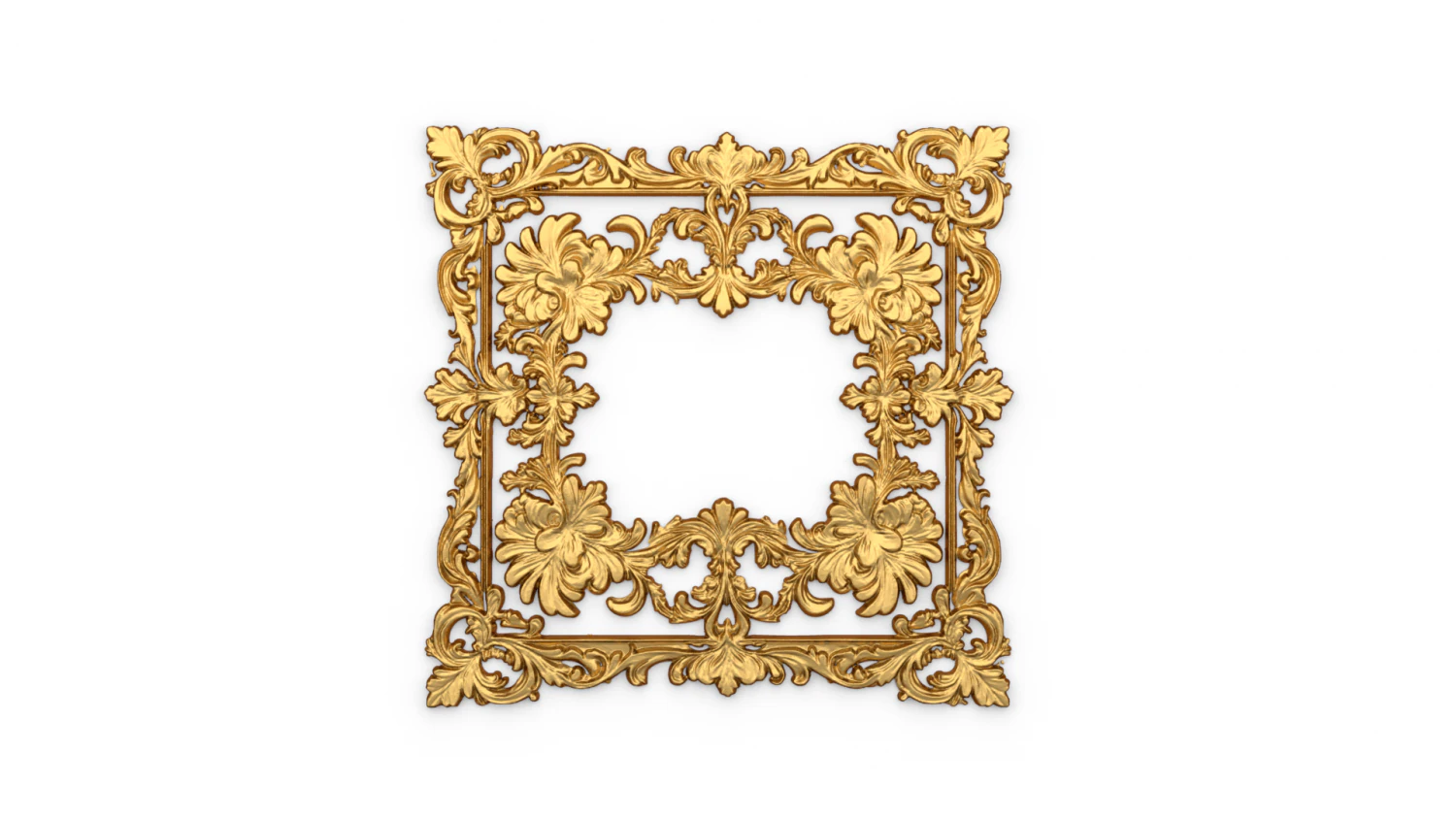 Plaster decorative frame ornament 13 3D Model .c4d .max .obj .3ds .fbx .stl .blend