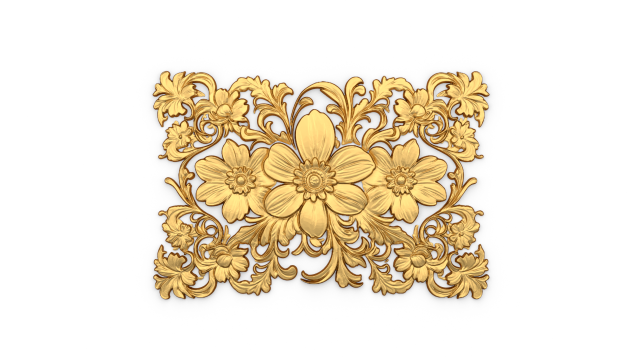 Mural classic flowers decor ornament 01 3D Model .c4d .max .obj .3ds .fbx .stl .blend 