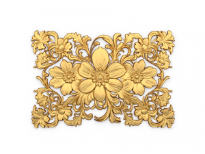Mural classic flowers decor ornament 01 3D 모델
