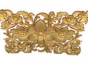 Mural classic flowers decor ornament 01 3D Model