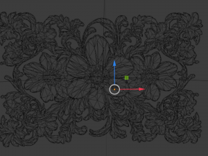 Mural classic flowers decor ornament 01 3D Model