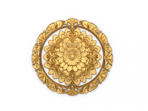 Classic circular carved decor ornament 01 3D 모델