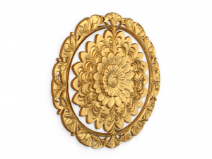 Classic circular carved decor ornament 01 3D-Modell