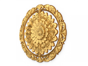 Classic circular carved decor ornament 01 3D-Modell
