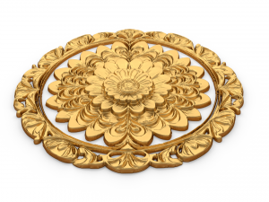 Classic circular carved decor ornament 01 3D-Modell
