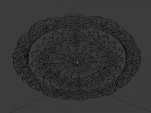 Classic circular carved decor ornament 01 3D-Modell