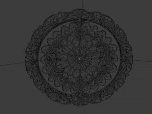 Classic circular carved decor ornament 01 3D-Modell