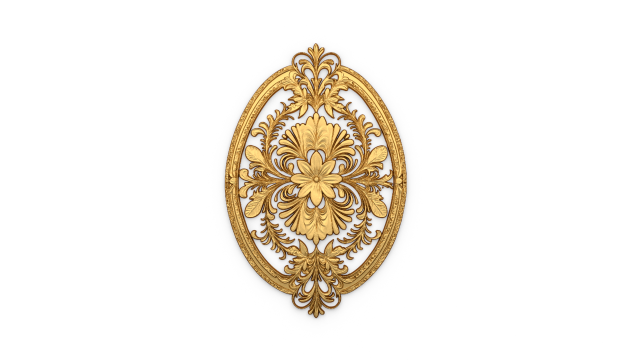 Classic oval carved decor ornament 01 3D Model .c4d .max .obj .3ds .fbx .stl .blend 
