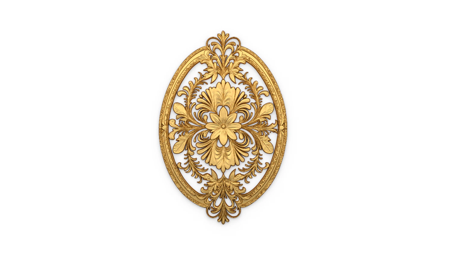 Classic oval carved decor ornament 01 3D Model .c4d .max .obj .3ds .fbx .stl .blend 