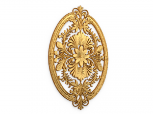 Classic oval carved decor ornament 01 3D Model