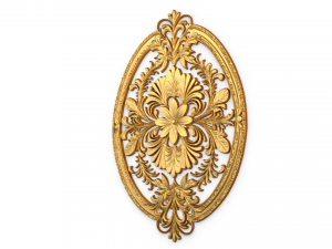 Classic oval carved decor ornament 01 3D Model