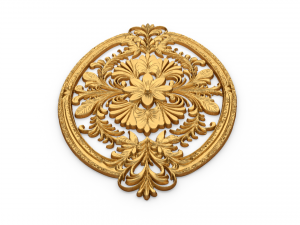Classic oval carved decor ornament 01 3D Model