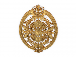 Classic oval carved decor ornament 01 3D Model