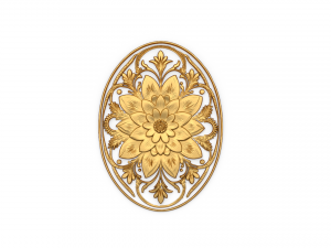 Classic oval carved decor ornament 02 Modelo 3D