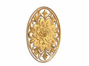 Classic oval carved decor ornament 02 3D-Modell