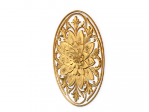 Classic oval carved decor ornament 02 3D-Modell