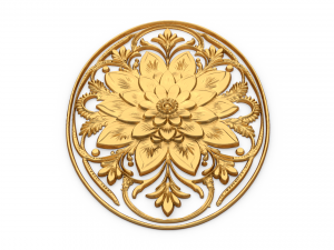 Classic oval carved decor ornament 02 3D-Modell